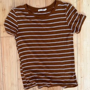 Burnt orange striped tee